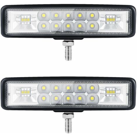 6” Phare LED Moto Phare de Travail led Tracteur 2 Rangs 9-36V 120W 12000LM 6000K Combinaison Spotlight+Floodlight Barre LED Off-road Phare Led 4x4 Pods d'éclairage LED pour Camions SUV Moto,de