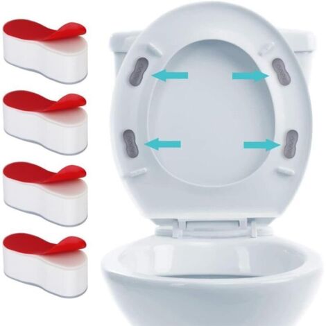 4 Pièces Butoir Universel pour Couvercle De Toilettes avec Adhésif Puissant Convient pour Les Maisons, Les Hôtels Et Les Écoles
