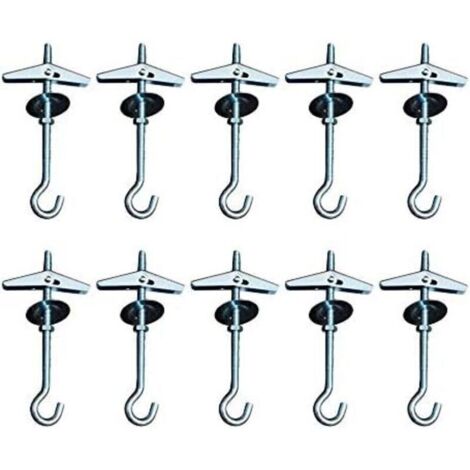 9cm Heavy Duty Crochets De Plafond Swag Suspendus Crochets À Bascule Boulon Ailes Crochet,pour L'installation Au Plafond Suspendu Plantes Fixation Murale Crochets D'orchidées(10)