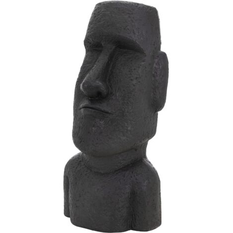 Ecd Germany – Statue moai Rapa Nui 53,5 cm – Résine de pierre moulée résistante aux intempéries – Décoration intérieure et extérieure – Couleur anthracite