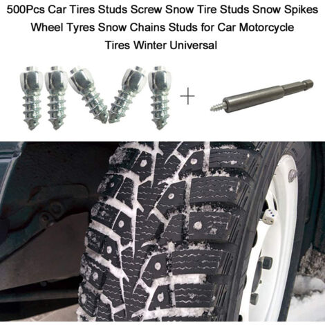 500Pcs Vis pour Pneus de Voiture Crampons pour Pneus Crampons pour Neige Pointes pour Pneus Chaînes de Neige