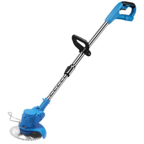 Coupe-herbe télescopique sans fil 21V, tondeuse à gazon électrique au Lithium avec lame en plastique/acier inoxydable, lame de scie circulaire, avec 2 batteries (1/5)