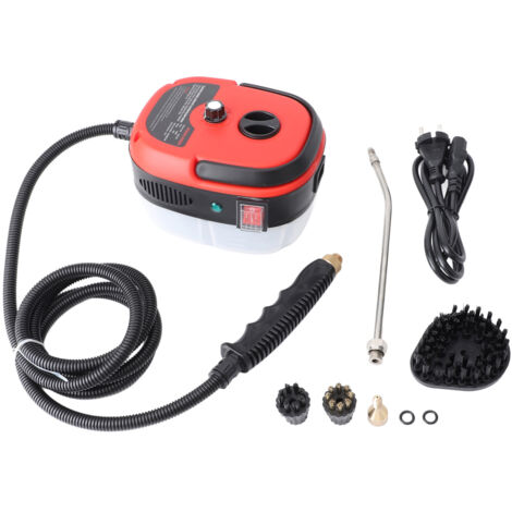 Decdeal Nettoyeur vapeur portatif 2500 W, machine de nettoyage haute température sous pression avec têtes de brosse pour meubles de cuisine, salle de bain, voiture, prise UE rouge 220 V (1/5)