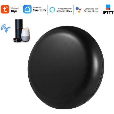 Télécommande IR WiFi-IR Télécommande universelle infrarouge compatible Wi-Fi (2,4 GHz) pour climatiseur TV DVD utilisant l'application Tuya Smart Life Compatible avec la commande vocale Alexa Home