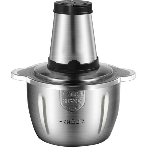 Decdeal – Hachoir à viande électrique 2L – Acier inoxydable – 300W – 2 vitesses – Lames 4D pour viande, légumes, fruits et noix