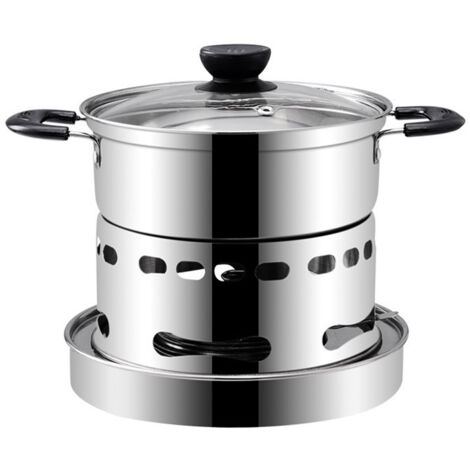 Poêle à alcool d'extérieur en acier inoxydable, avec Pot, brûleur Portable, antirouille, Anti-corrosion, cuisson, Barbecue, Camping, randonnée, pique-nique (1/5)