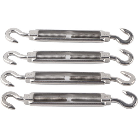 Decdeal 4pcs crochet à tendre kit matériel en acier inoxydable pour la tension de corde de câble M6 (1/5)