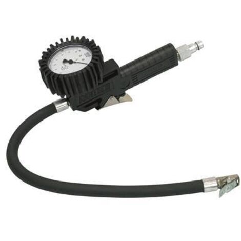 Ribitech – Pistolet pneumatique de gonflage homologué – Manomètre 0-10 bars – Raccord rapide 1/4' – Pour pneus de voiture, moto et VTT