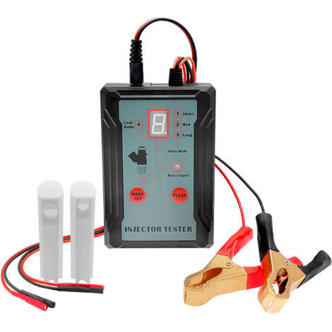 Testeur d'injecteur de carburant et adaptateur pour le nettoyage de diagnostic des injecteurs Kits d'outils de nettoyage de bricolage Protection contre les courts-circuits commutables 12 V/5 V (1/5)