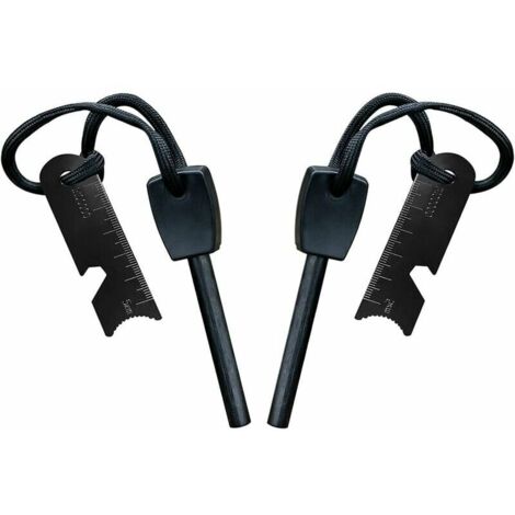 Ulisem Pierre à Feu de Survie,Allume Feu avec Grattoir, Waterproof, 10,000 Etincelles à 3,000 Degrés, Barre 8 mm, Fire Steel en Magnesium - Fire Starter,Lanière de Cou,Grattoir Multi-Outils(2 pièces)