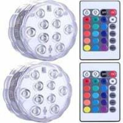 Lumière pour spa Lampes LED submersibles étanches pour jacuzzi, spa, bassin, lumières LED sous-marines avec 2 télécommandes pour bases de vase, aquariums, fêtes, Halloween et décorations de la maison-