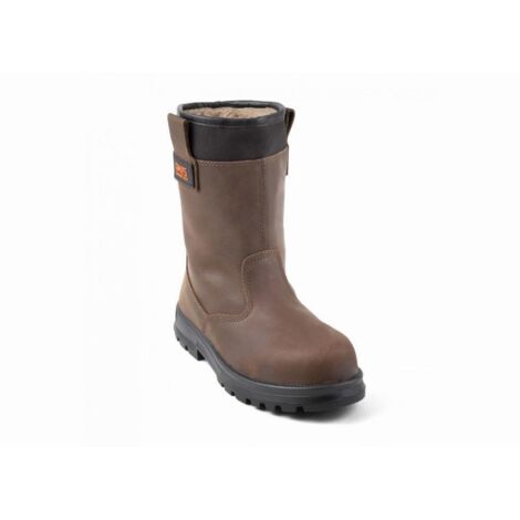 Gaston Mille – Bottes de sécurité cuir pleine fleur S3 CI – Semelle antiperforation acier 1100N – Adhérence SRC – Pour chantiers humides et terrains accidentés – Pointure 43