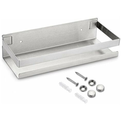 étagère de douche suspendre en acier inox panier de cuisine mural pour rangement (argent,23CM)--
