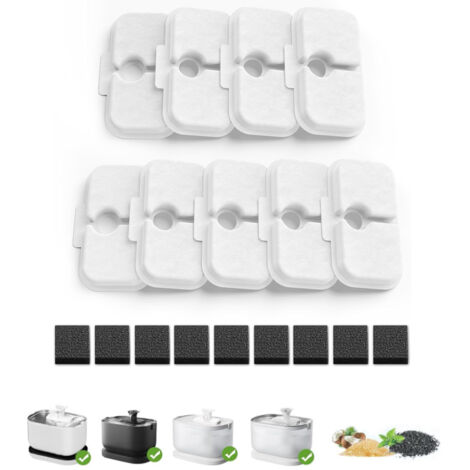 Lot of 9 filtres de rechange pour fontaine à chat avec éponges pré-filtrantes, compatibles avec fontaine à eau PETLIBRO 2,5 L PLWF005/PLWF115 (1/5)