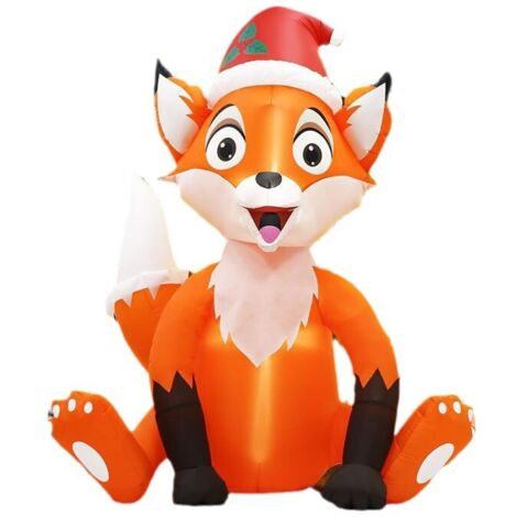 Décorations de jardin gonflables de renard de Noël avec lumières LED, sauter pour Noël, extérieur, intérieur, cour de vacances, décoration de pelouse, 6 pieds (1/5)