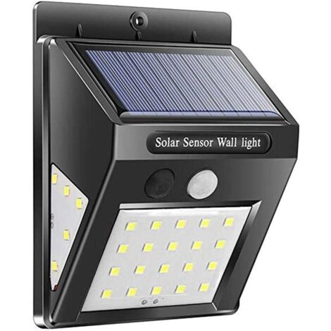 Lampe LED solaire d'extérieur pour garage, 1 200 mAh, avec capteur PIR, 20 LED SMD 2835 COB, éclairage de porche (1/5)