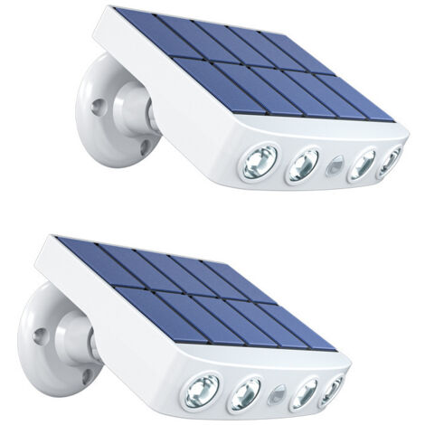 2PCS Lampes solaires d'extérieur, projecteurs à détecteur de mouvement avec conception de caméra de sécurité factice(lumière blanche) (1/5)