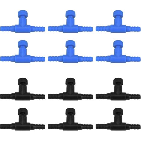 Valve d'air pour aquarium, pompe à air, vanne de régulation du débit d'air, vanne de régulation du débit d'air, connecteur de tuyau en ligne de type T pour aquarium, 12 pièces (1/5)