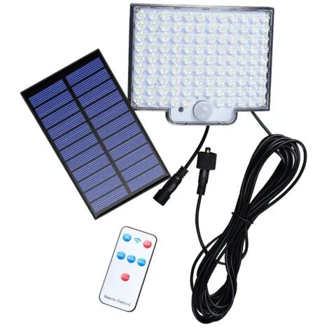 Lampes solaires d'extérieur 106 LED avec détecteur de mouvement, étanchéité IP65, angle d'éclairage 120 °, applique murale solaire pour jardin avec câble de 5 m (1/5)