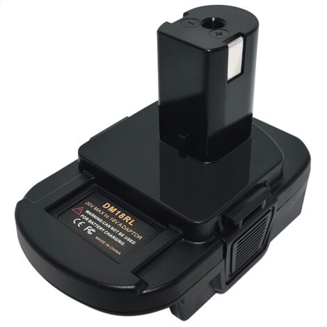Adaptateur de batterie DM18RL pour outils électriques à batterie au lithium Ryobi 18 V, peut être utilisé avec des batteries Li-ion Dewalt 18 V 20 V ou Milwaukee 18 V pour convertir en alimentation 18 (1/4)