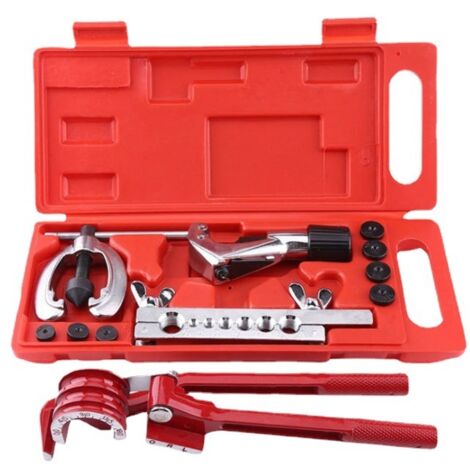 Ensemble de 11 embouts de flexible, 11 embouts de flexible, kit de serrage de flexible de frein, réparation de tuyau de carburant, outils d'évasement et coupe-tube avec coupe-outil (1/5)