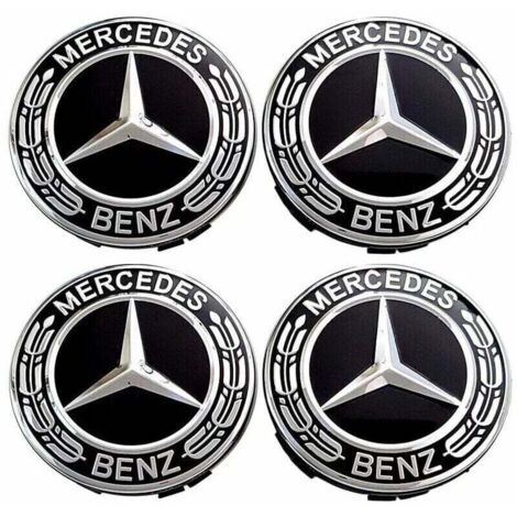 Lot de 4 enjoliveurs de roue pour Mercedes Benz 75 mm, accessoires de voiture ABS (1/5)