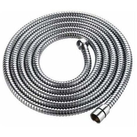 Flexible de douche 3m avec double protection anti-torsion Flexible de douche de haute qualité Tube en acier inoxydable Anti-torsion extrêmement flexible 1/2 pouce chromé (1/4)