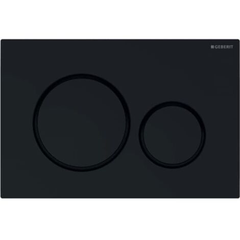 Geberit – Plaque de déclenchement WC Sigma20 – Double touche pour rinçage à 2 volumes – Finition noir brillant – Dimensions 246x164mm