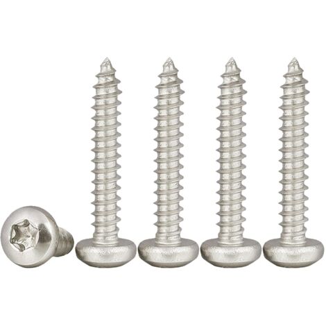 INHHUB Vis a Bois, M3x20mm Acier Inoxydable 304 Vis Autotaraudeuses Torx Universel 100 Pièces Vis à bois à Tête Ronde Fil complet-INHHUB (1/5)