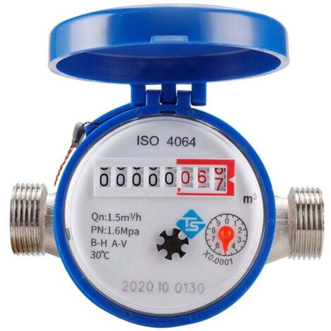 Ahlsen – Compteur d'eau froide 15mm – Débit précis 0-40℃ – Dimensions 11,5x7,5x8,5cm – Système anti-condensation – Installation verticale/horizontale (1/5)
