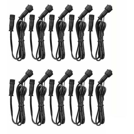 Cable Rallonge, Pour Spots LED Encastrables,Etanche IP67,1M / 3.3Ft, 2Pin, avec connecteurs mâles et femelles(10 Pack) (1/4)
