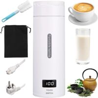 Ulisem – Bouilloire électrique portable 500ML – Acier inoxydable 304 – 4 températures réglables 45/60/80/100°C – Arrêt automatique – Tasse de chauffage rapide