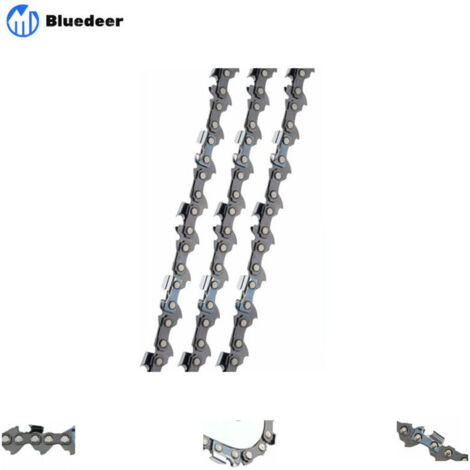 Lot de 3 chaînes de tronçonneuse 3/8" LP - 52 maillons, 1,1 mm, 35 cm, faible rebond, compatible avec Bosch AKE 35 S, Einhell, Husqvarna, Makita, Dolmar, Oregon et autres (1/5)