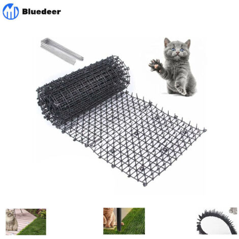 Tapis Anti-Chat avec Pointes,200 30cm Tapis de Dissuasion répulsif pour Chat Chien Animal,avec 8 Ancrages au Sol en Forme de U, Répulsif Chats Chiens Naturel & Écologique pour Jardin, Clôtures Répuls (1/5)