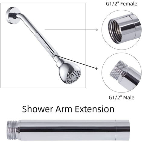 P Rond G Bras de Douche Extension en Acier Inoxydable Rallonge de Douche 20cm ...