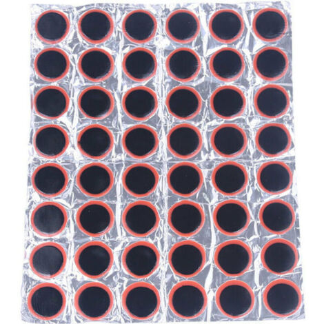 48 Pcs Réparation de Pneus en Caoutchouc Robuste Patch de Pneu Urgent de 25mm Rustine Pneu Universelle Reparation Pneu Moto Ronde pour Vélo Moto Chambre à air de Bicyclette de vélo (1/5)