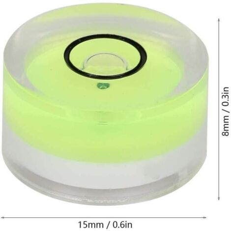 Lot De 5 Mini Niveaux à Bulle Ronds – 15 Mm, Transparents, Pour Cadres, étagères Ou Petits Travaux