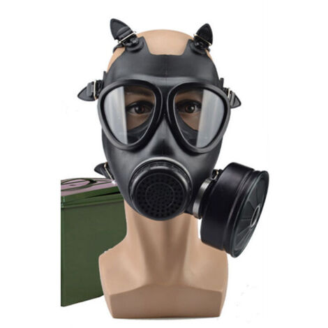 Masque à gaz anti-chimique d'urgence masque anti-incendie filtre auto-amorçant masque de protection masque monté sur la tête masque à gaz (1/3)