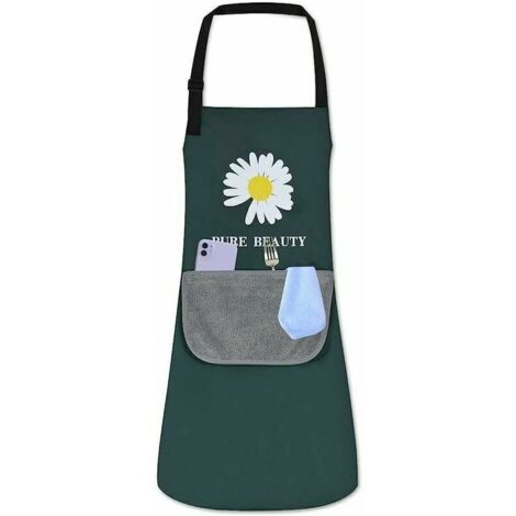 Tablier imperméable Tablier de cuisine Tablier de cuisine réglable avec poche BBQ Cuisson Tablier de chef pour femmes hommes adultes (1/5)