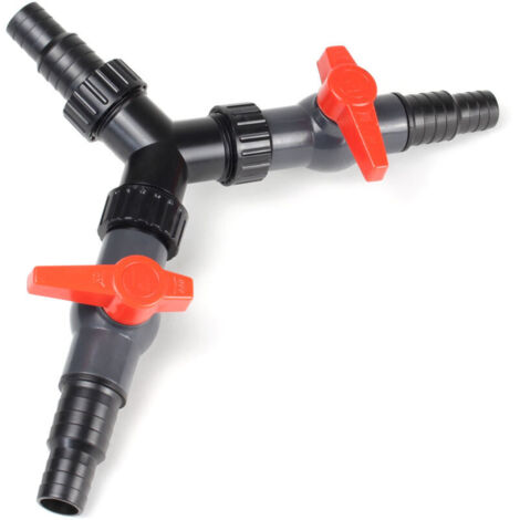 Y-distributeur 20/25mm pour Tuyau de bassin (3/4" / 1") valve réglage (1/4)