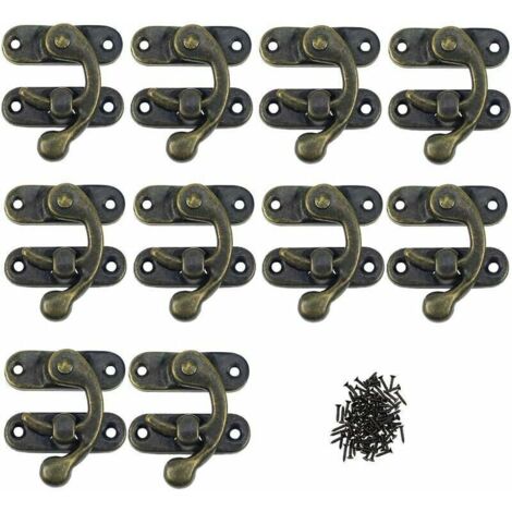 fermeture d'album Scrapbooking 12 Pack Fermoir Loquets de Solide en Métal Charnières des Petits Coffrets en Bois Antique Boucles pour des Boites à Bijoux Fermetures de Esthétiques (1/5)