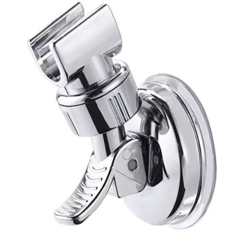 Lot de 2 supports de pommeau de douche réglables, support de pommeau de douche à main à ventouse pour salle de bain, support de baguette à main amovible, support d'aspiration mural (1/4)