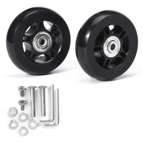 Roulette de valise silencieuse 70mm Caoutchouc durable Lot de 2 pièces Compatible avec la plupart des modèles Installation facile (1/5)