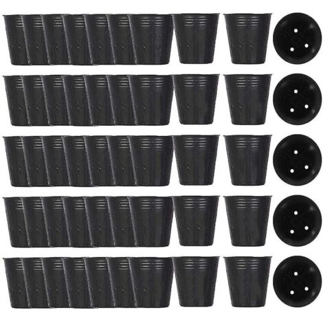 500pcs pot de pépinière en plastique contenant de propagation de plantes 8cmx8cm thsinde (1/5)