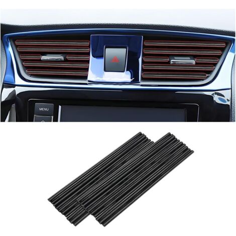20 PCS Bande Décorative pour Climatiseur de Voiture, Accessoires intérieurs de voiture, Multicolore Bande décorative pour la plupart des bouches d'aération (Noir) (1/5)