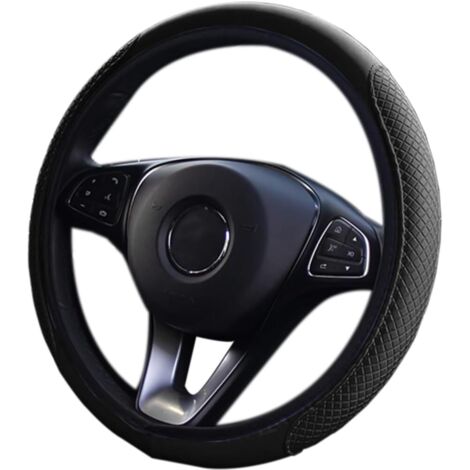 Housse de volant universelle, simili cuir respirant et antidérapant, microfibre, taille standard 38 cm, accessoires durables (1/5)