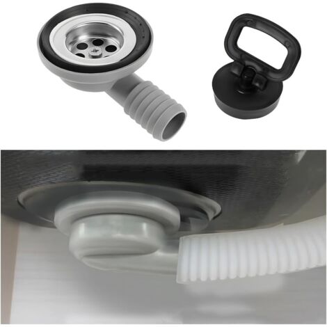 Vidange D'évier Camping, Bonde D'écoulement De Lavabo 90° Pour Caravane Ou Camping-Car, Bonde D'écoulement En Acier Inoxydable, Égouttoir à Filtre Avec Couvercle Pour Caravane Camping-Car (1/5)