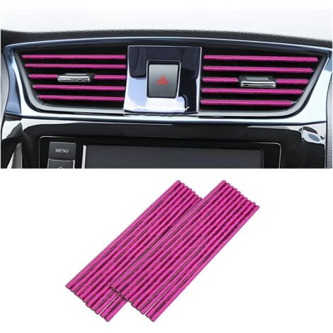 20 PCS Bande Décorative pour Climatiseur de Voiture, Accessoires intérieurs de voiture, Multicolore Bande décorative pour la plupart des bouches d'aération (Rose Glacé) (1/5)