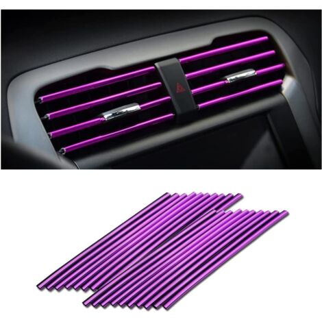 20 PCS Bande Décorative pour Climatiseur de Voiture, Accessoires intérieurs de voiture, Multicolore Bande décorative pour la plupart des bouches d'aération (Violet) (1/5)
