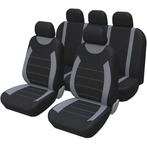 5 Pièces Universel Set Complet Housses De Siège Voiture, Housses Siège Avant Et Arrière Voiture Universelles, Auto Couvre Sieges Accessoires Interieur, pour avec Presque Toutes Voitures (1/5)